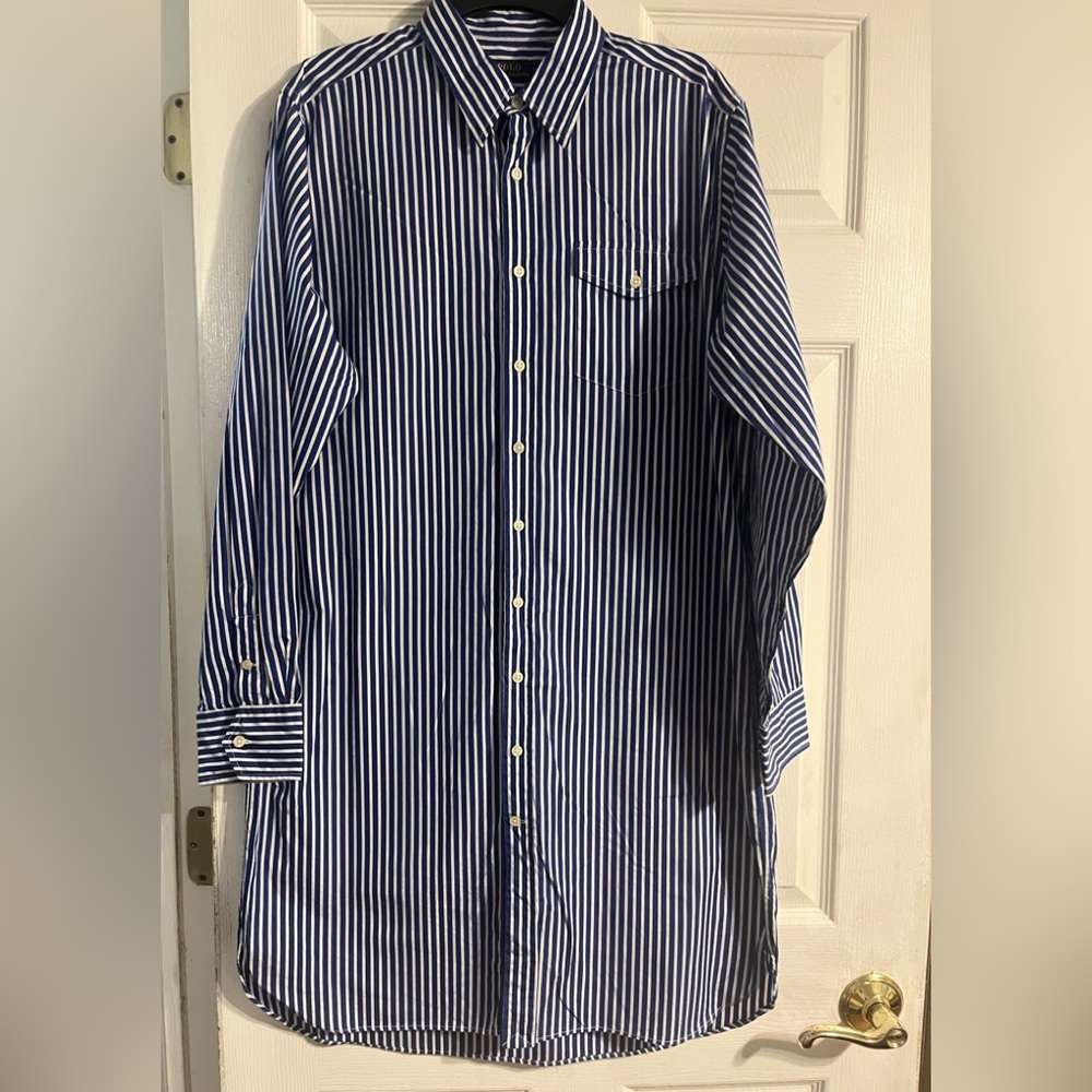 Polo Ralph  Lauren Navy Striped Button Down Shirt‼️